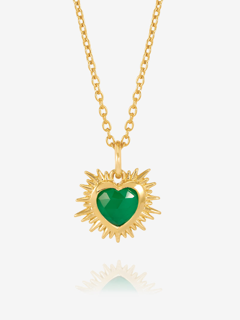 Rachel Jackson Electric Love Birthsone Heart Necklace MAY - Gold