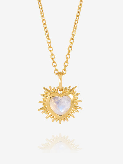 Rachel Jackson Electric Love Birthsone Heart Necklace JUNE - Gold | Mocha Australia