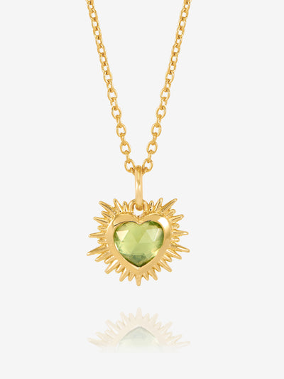 Rachel Jackson Electric Love Birthsone Heart Necklace AUGUST - Gold | Mocha Australia