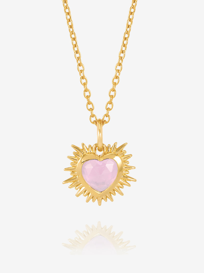 Rachel Jackson Electric Love Birthsone Heart Necklace OCTOBER - Gold | Mocha Australia