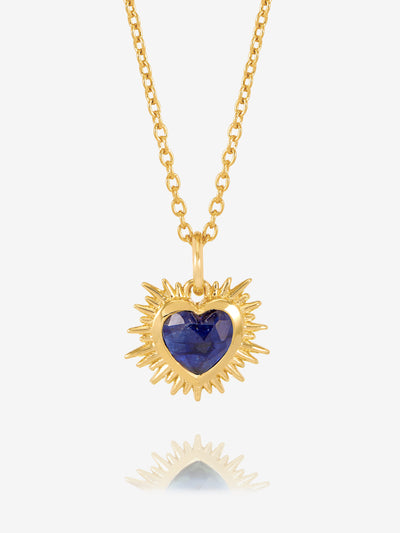 Rachel Jackson Electric Love Birthsone Heart Necklace SEPTEMBER - Gold | Mocha Australia