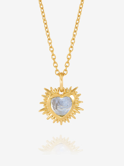 Rachel Jackson Electric Love Birthsone Heart Necklace MARCH - Gold | Mocha Australia