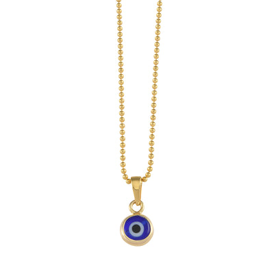 Von Treskow Yg Ball Chain Necklace w/ 6mm Evil Eye - Gold | Mocha Australia