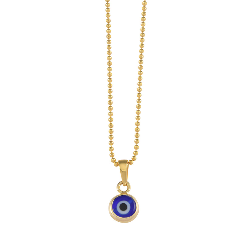 Von Treskow Yg Ball Chain Necklace w/ 6mm Evil Eye - Gold | Mocha Australia
