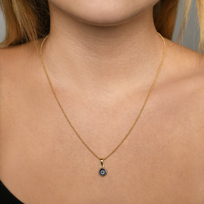 Von Treskow Yg Ball Chain Necklace w/ 6mm Evil Eye - Gold | Mocha Australia