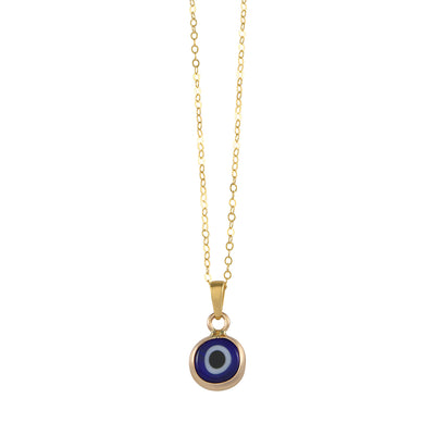Von Treskow Yg Cable Chain Necklace w/ 8mm Evil Eye - Gold | Mocha Australia