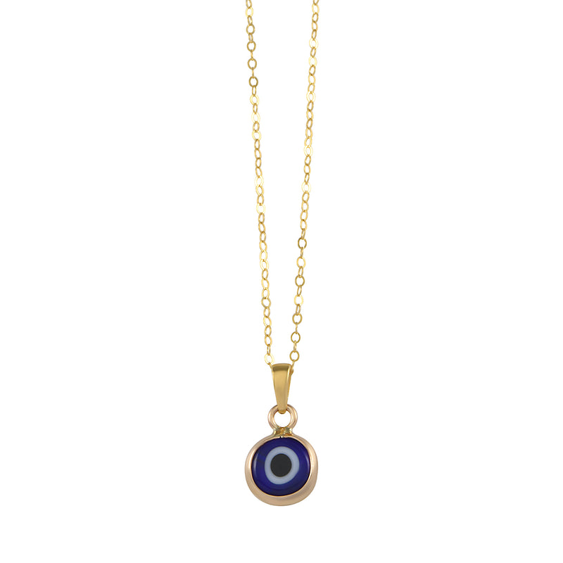 Von Treskow Yg Cable Chain Necklace w/ 8mm Evil Eye - Gold | Mocha Australia