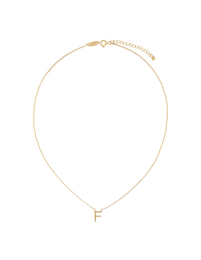 Elly Lou Timeless Initial Necklace - F- Gold | Mocha Australia