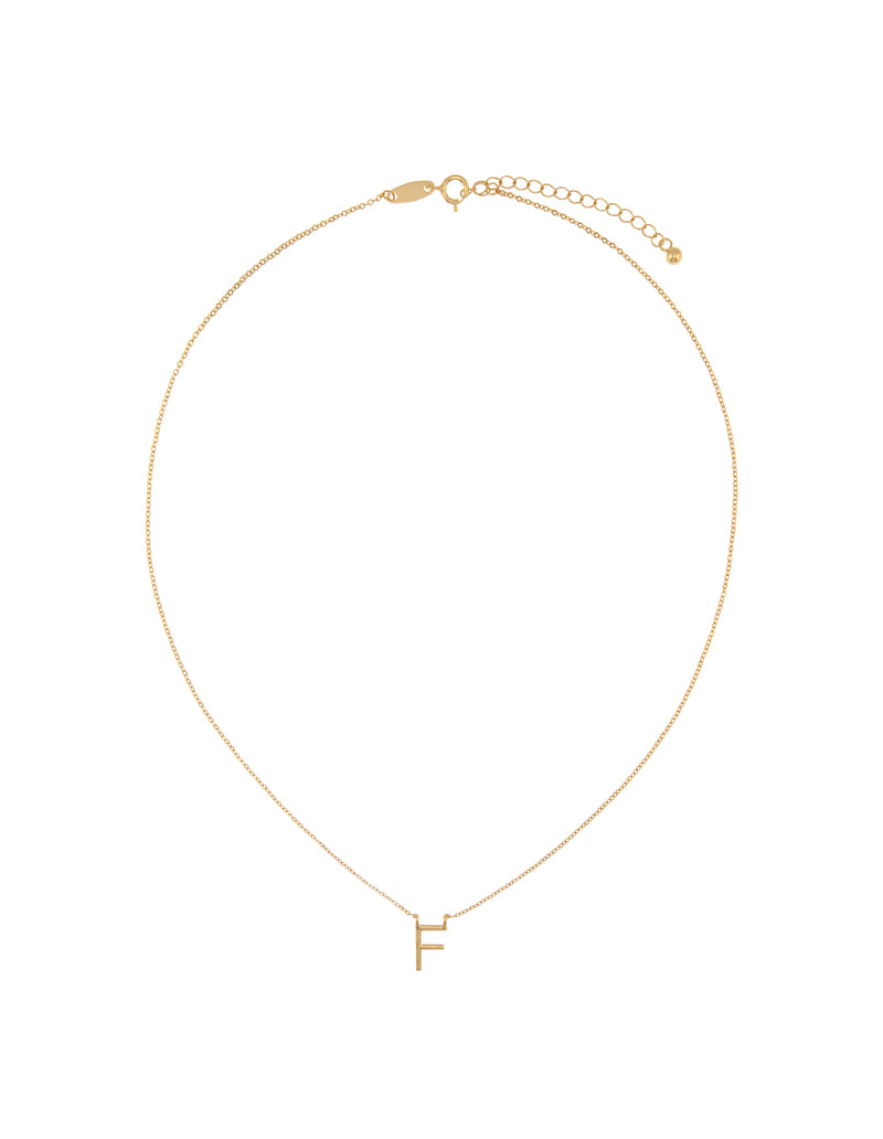 Elly Lou Timeless Initial Necklace - F- Gold | Mocha Australia