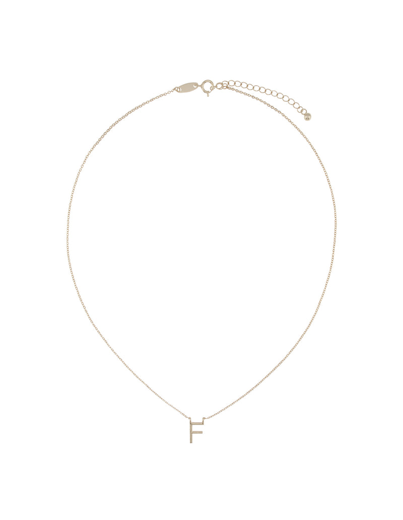 Elly Lou Timeless Initial Necklace - F- Silver | Mocha Australia