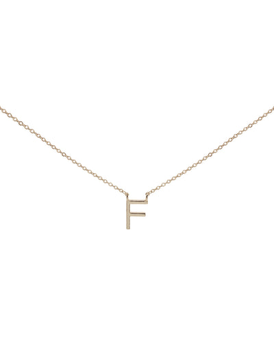 Elly Lou Timeless Initial Necklace - F- Silver | Mocha Australia