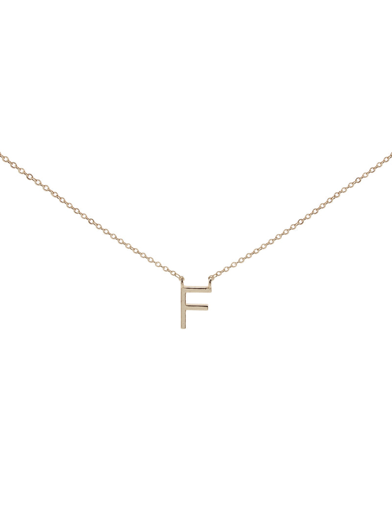 Elly Lou Timeless Initial Necklace - F- Silver | Mocha Australia