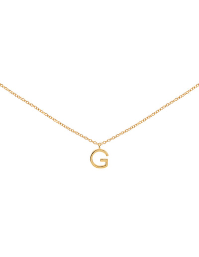 Elly Lou Timeless Initial Necklace - G- Gold | Mocha Australia