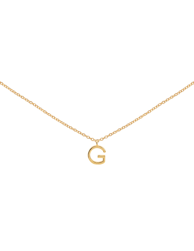 Elly Lou Timeless Initial Necklace - G- Gold | Mocha Australia