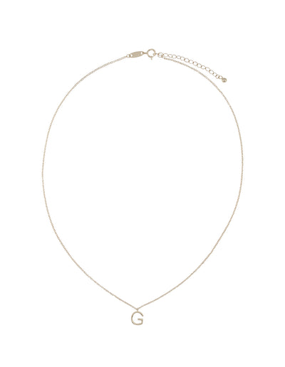 Elly Lou Timeless Initial Necklace - G - Silver | Mocha Australia