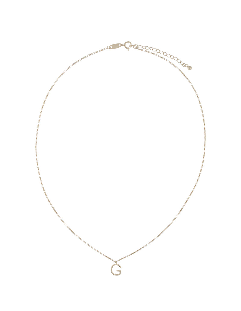 Elly Lou Timeless Initial Necklace - G - Silver | Mocha Australia