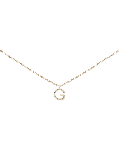 Elly Lou Timeless Initial Necklace - G - Silver | Mocha Australia