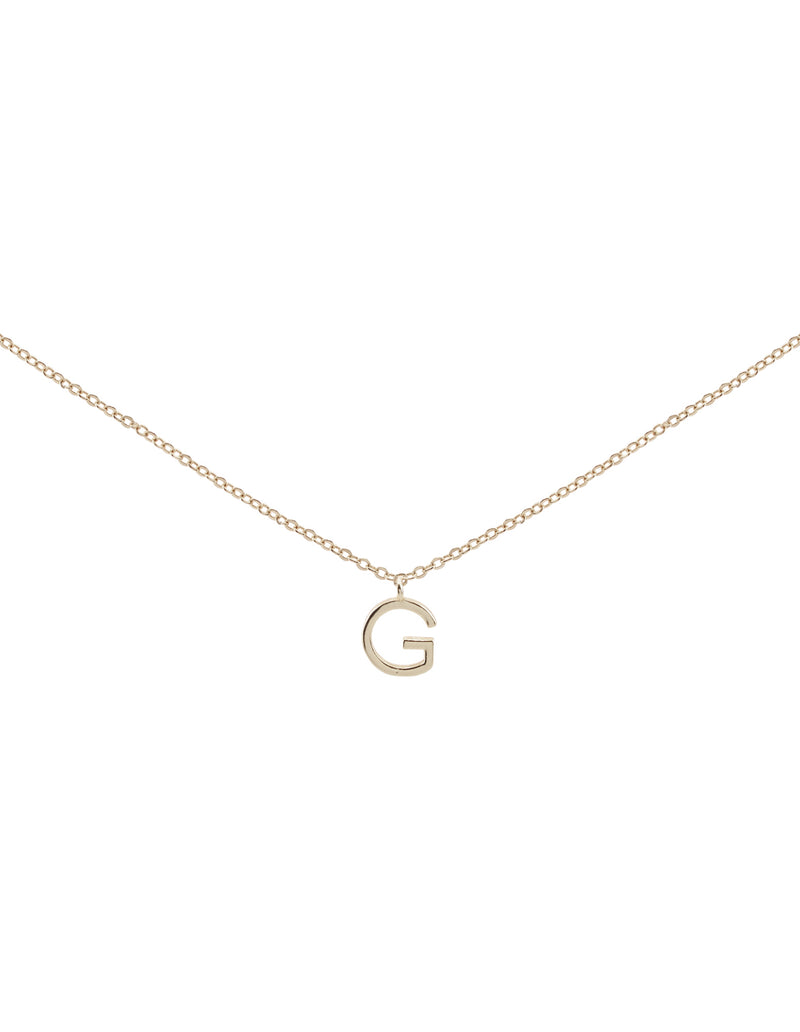 Elly Lou Timeless Initial Necklace - G - Silver | Mocha Australia