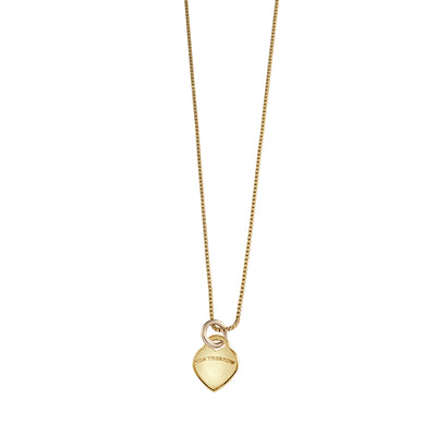 Von Treskow Yg Filled Box Chain Necklace w 8mm VT Heart - Gold | Mocha Australia