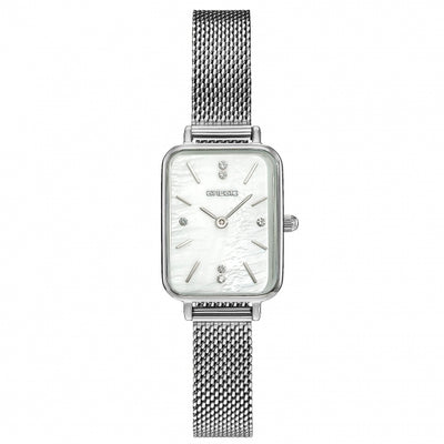 Gregio Watch Box Set- Silver/White Face/White Band | Mocha Australia