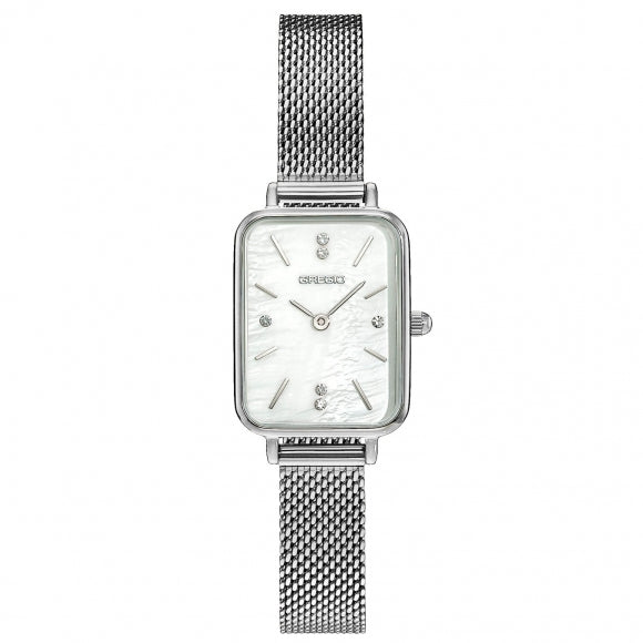 Gregio Watch Box Set- Silver/White Face/White Band | Mocha Australia