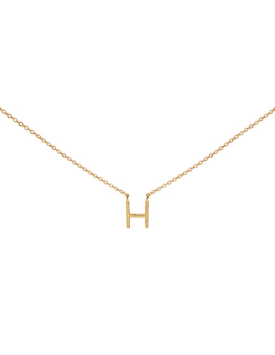 Elly Lou Timeless Initial Necklace - H- Gold | Mocha Australia