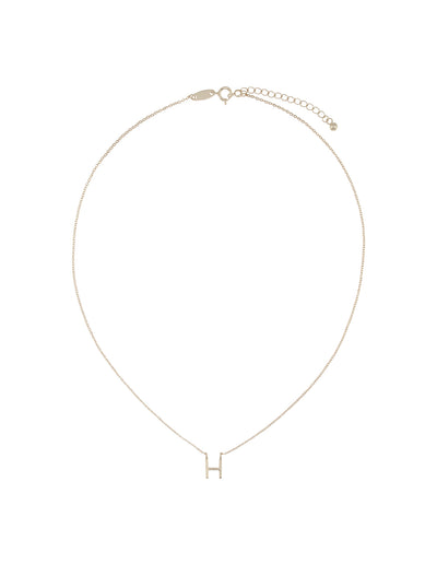 Elly Lou Timeless Initial Necklace - H- Silver | Mocha Australia