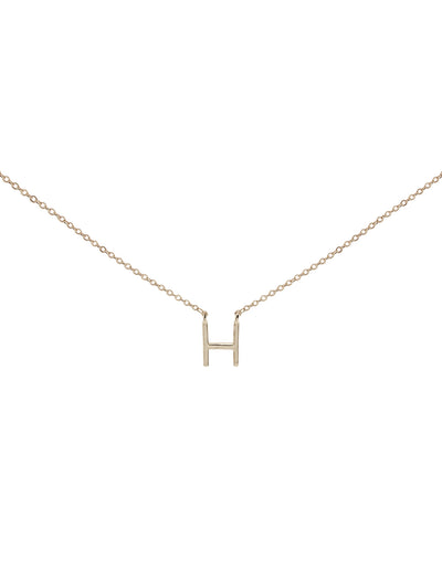 Elly Lou Timeless Initial Necklace - H- Silver | Mocha Australia