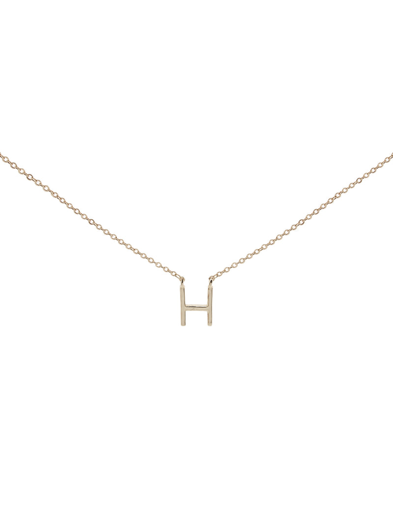 Elly Lou Timeless Initial Necklace - H- Silver | Mocha Australia