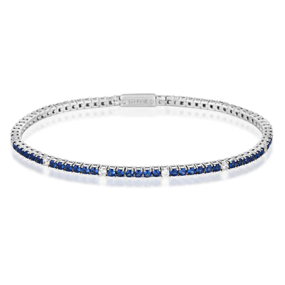 Georgini Milestone Sapphire Nano & White Cz 2mm Tennis Bracelet | Mocha Australia