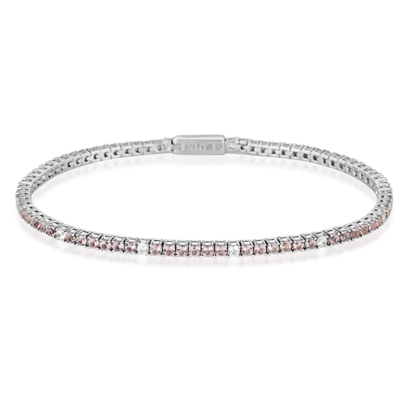 Georgini Milestone Morganite & White Cz 2mm Tennis Bracelet | Mocha Australia