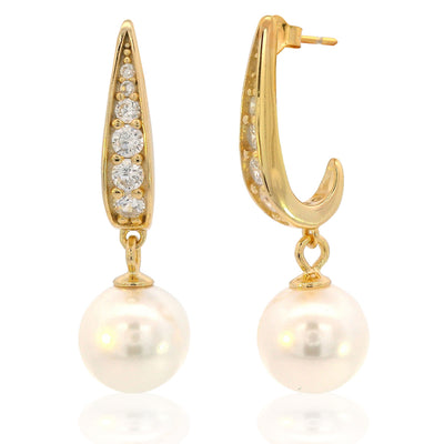 Georgini Adagio Serene Shine Pearl Earrings - Gold | Mocha Australia