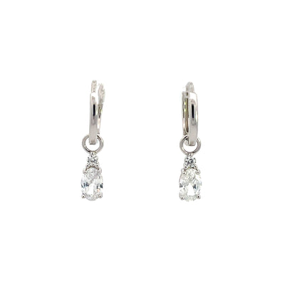 Georgini A Christmas Journey Baby Oval Earrings- Silver | Mocha Australia