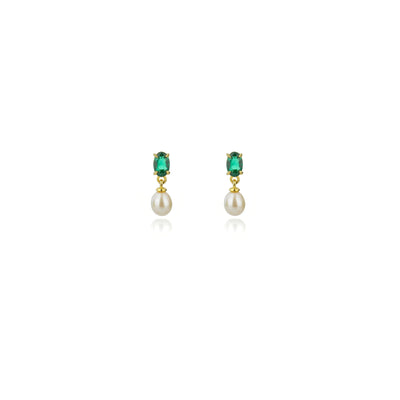 Georgini Oceans Whitsundays Earrings- Green/Gold | Mocha Australia