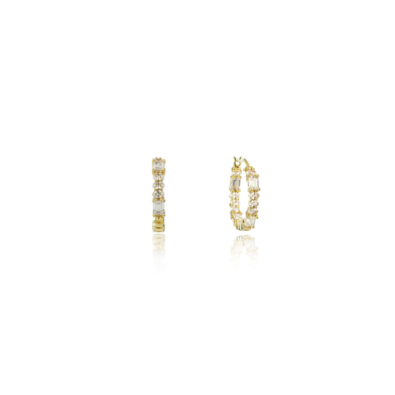 Georgini Gifts Baguette Inside Out Earrings Small- Gold | Mocha Australia