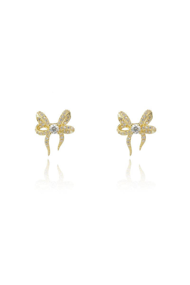 Georgini Sweetheart Bow Earrings - Gold