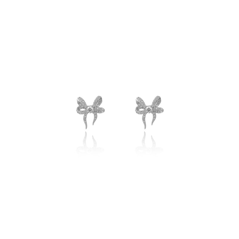 Georgini Sweetheart Bow Earrings - Silver | Mocha Australia