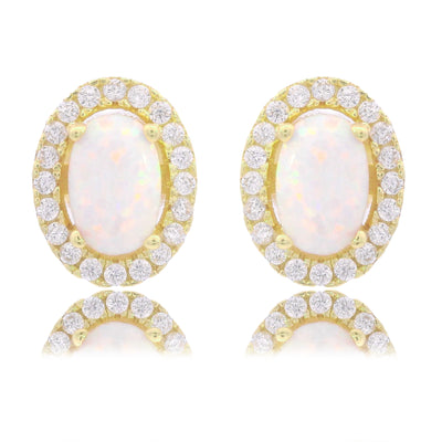Georgini Opal Glow Blackwattle Studs - Gold | Mocha Australia