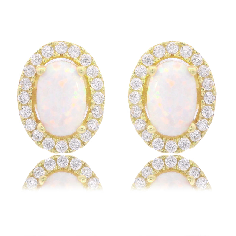 Georgini Opal Glow Blackwattle Studs - Gold | Mocha Australia