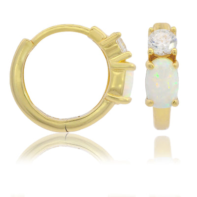 Georgini Opal Glow Hoops - Gold | Mocha Australia