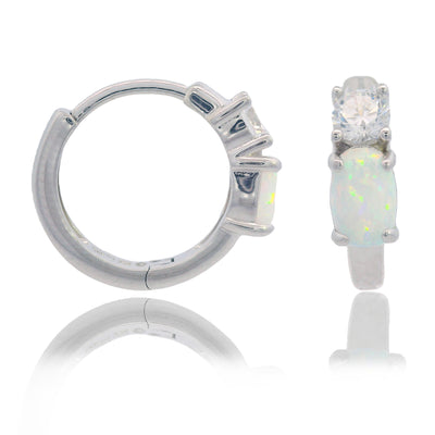 Georgini Opal Glow Hoops - Silver | Mocha Australia