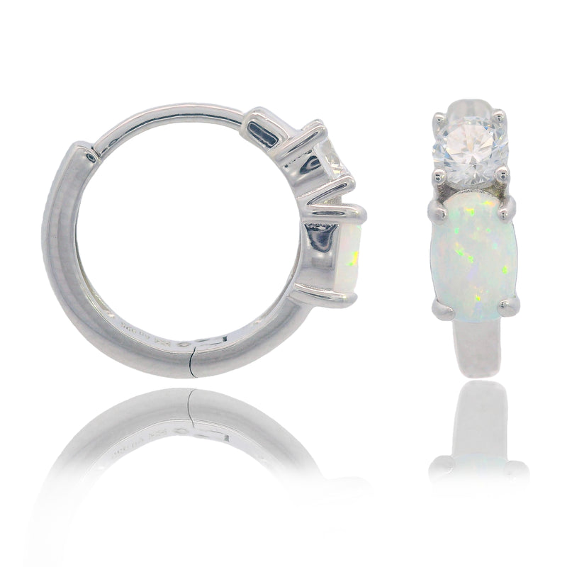 Georgini Opal Glow Hoops - Silver | Mocha Australia