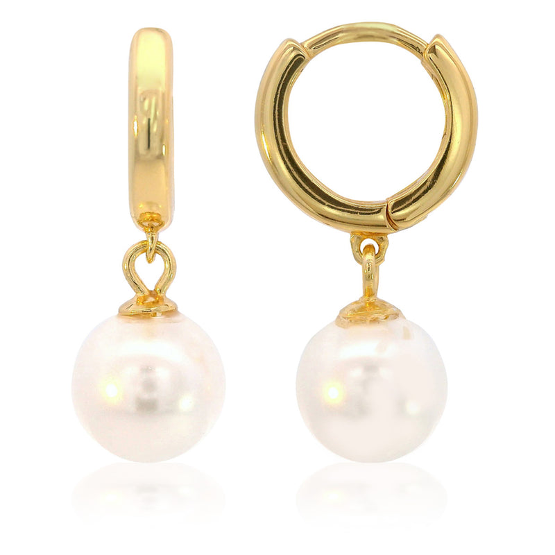 Georgini Adagio Nine-2-Five Pearl Hoop Earrings - Gold | Mocha Australia
