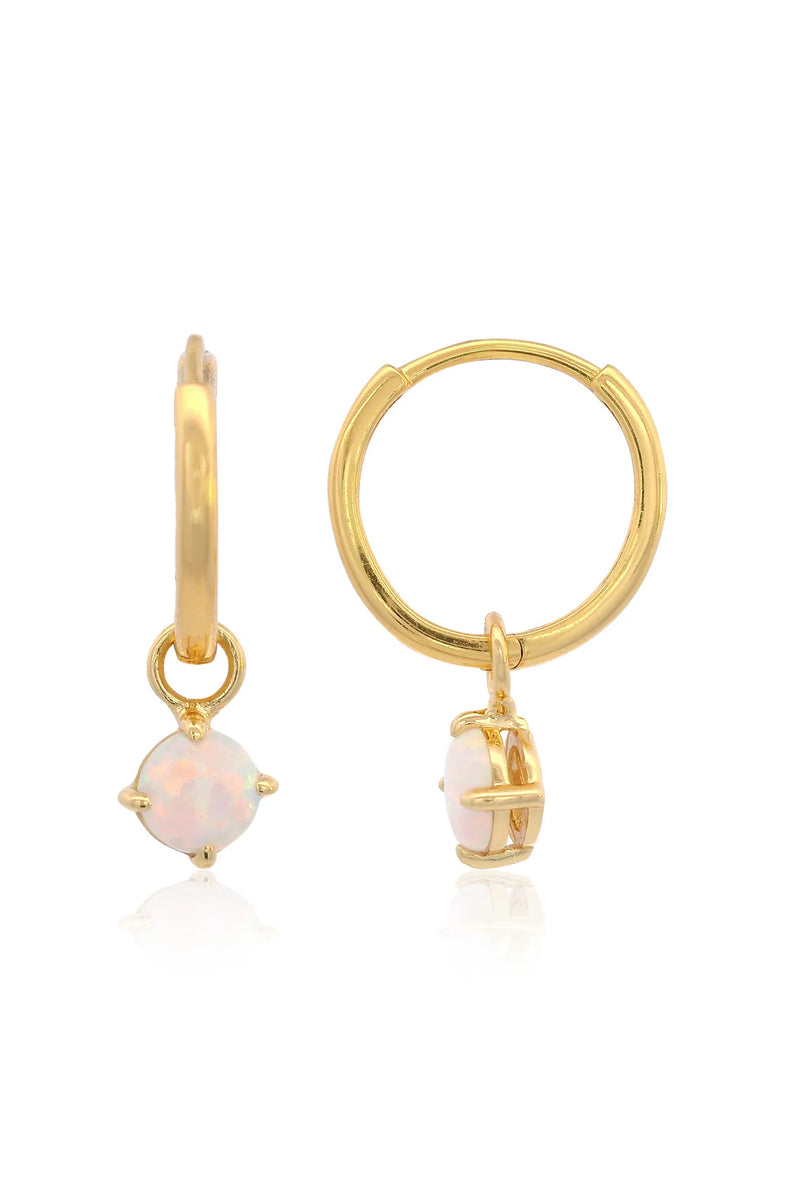 Georgini Wisteria Created Opal Dangle Hoop Earrings - Gold