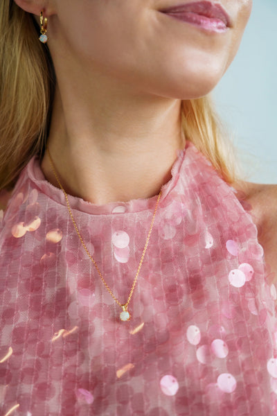 Georgini Wisteria Created Opal Pendant - Gold | Mocha Australia