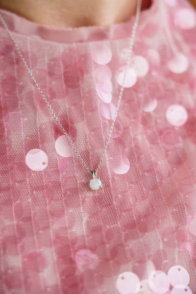 Georgini Wisteria Created Opal Pendant - Silver | Mocha Australia