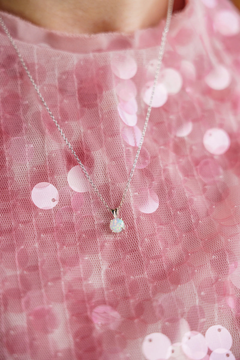 Georgini Wisteria Created Opal Pendant - Silver | Mocha Australia