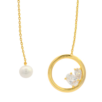 Georgini Chic Noel Freshwater Pearl Lariat Necklace - Gold | Mocha Australia