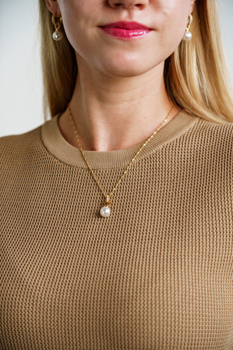 Georgini Adagio Pearl Duo Pendant - Gold | Mocha Australia