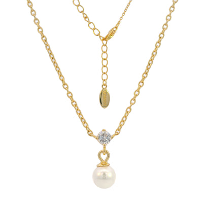 Georgini Adagio Touch of Sparkle Pearl Necklace - Gold | Mocha Australia